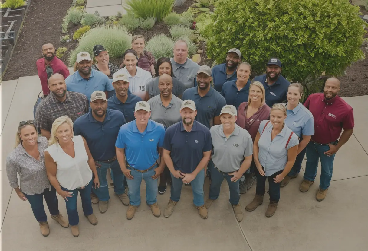 group photo of company employees